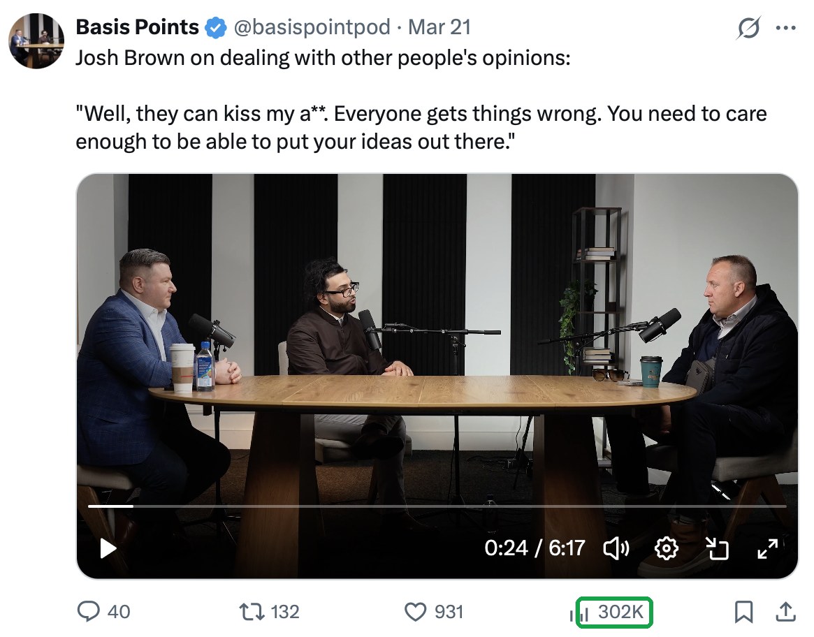 Josh Brown on other people's opinions, 302K views